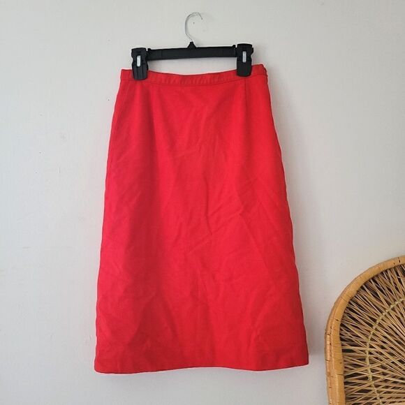 Vintage Pendleton Wool Skirt Bright Red Size 12/Medium - Picture 1 of 10